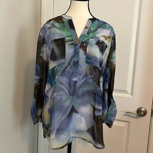 Covington Floral Button Down Blouse